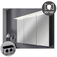 Fackelmann - Set di mobili da Bagno appesi con lavabo e Specchio a LED, 100 cm, 3 Pezzi, Colore: Marrone Scuro