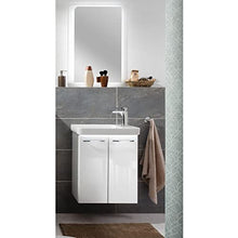 FACKELMANN Set di 3 mobili da bagno Milano per ospiti con mobiletto, 55 cm e specchio da bagno a LED