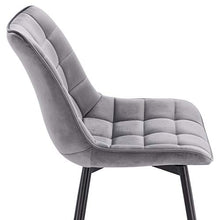 WOLTU Sedie da Pranzo con Schienale Senza Braccioli Sgabello in Velluto per Cucina Grigio Chiaro BH142hgr-2