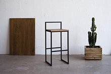 Indhouse - Sgabello Loft in Stile Industriale in Ferro e Legno Hester