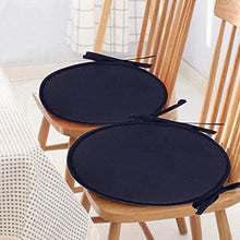 Cuscino circolare per sedia con cravatte, 4 pezzi, coprisedia rotondo, sfoderabile, per interni ed esterni, per patio, bar, bar, bar, antiscivolo, per bambini, senza sedia (blu, 30 cm)