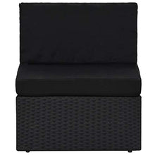 vidaXL Set Divani da Giardino 8 pz in Polyrattan Nero