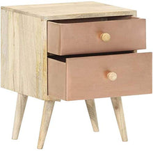 Comodino Letto gabinetto Comodino 40x35x50 Cm Solido Mango Legno Hyococ