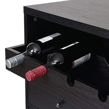 Portabottiglie Mobile per Vini HWC-F65 40x80x89cm Legno MDF Rovere Nero