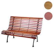 Mendler Panca panchina da Giardino terrazza HWC-F97 Legno ghisa ~ 2 posti 122cm Marrone