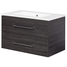 Fackelmann - Set di mobili da bagno B.Perfect, 2 pezzi, con mobiletto sottolavello, con lavabo in ceramica, 80 cm e armadietto a LED