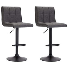 FAMIROSA Sgabelli da Bar 2 pz in Tessuto Grigio Scuro-9610