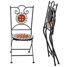 TecTake Set arredo Giardino Mosaico Tavolo e sedie in Ferro con Terracotta Ceramica