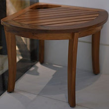 Sgabello per bagno angolare in legno di teak massiccio 64 x 58 x 44 cm