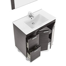 ARKITMOBEL Aktiva Set Mobile Bagno e Specchio, melammina, Grigio Cenere, 80 x 80 x 45 cm