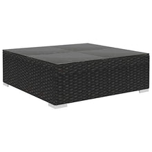 SKM Set Divani da Giardino 12 pz con Cuscini in Polyrattan Nero (105.1kg)