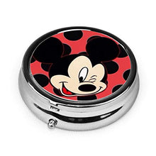 Carino Topolino rotondo portapillole portatile organizer per medicine con tre scomparti