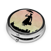 Mary Poppins - Mini portapillole in metallo rotondo per borsa da tasca, borsa da viaggio