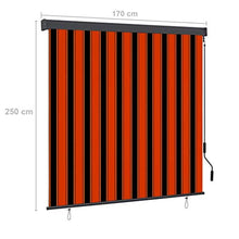 Tenda a rullo per esterni, 170 x 250 cm, arancione e marrone