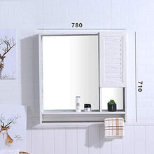 WLABCD Specchio, Bagno, a Parete, Specchio da Muro, Specchio per il Trucco, Toletta, Niture per la Casa Decorative Design Elegante Deposito Bianco Deposito con Portasciugamani