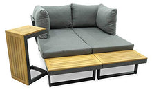 Set Salotto da Giardino Divano Modulare e Tavolino in Alluminio e Legno Dafne Antracite