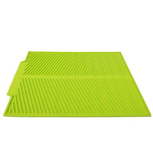 Rockyin Extra Large Dish Drying Mat Premium Resistente al Calore Rilievo del Silicone (Verde)