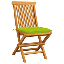 vidaXL Sedie Giardino e Cuscini Verde Brillante 2 pz Massello di Teak