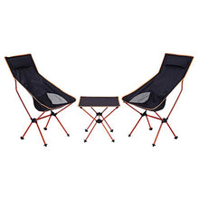 CHB Set Pieghevole per Esterni Portatile Sedia Set Schienale in Tessuto Oxford Tre Pezzi Combinazione Reclinabile Pieghevole Nera