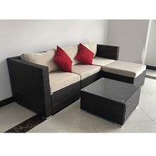 Arredo per esterno divano ad angolo con tavolino set per piscina giardino arredi esterni rattan