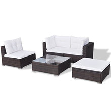 vidaXL Divano da Esterno Set 14 pz in Polirattan Marrone Sofa Giardino Patio