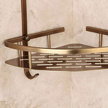 GYCS Mensola per Bagno Mensole per Bagno a 2 Livelli Materiale in Ottone Antico con Gancio per Accappatoio Cesto portaoggetti per Bagno Montato a Parete