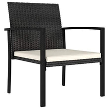 FAMIROSA Sedie da Pranzo per Giardino 2 pz in Polyrattan Nero-5110
