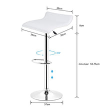 MUPAI Sgabello da Bar Sgabello da Bar X4 Sgabello Regolabile per sgabelli da Cucina (Bianco, 4)