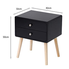 POPSPARK Comodino con cassetto, Comodino Moderno, tavolino/Comodino in MDF per Mobile Camera da Letto (Nero, 42×32×50CM)