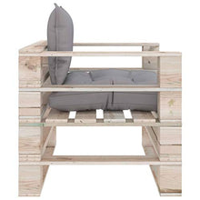 FAMIROSA Divano da Giardino in Pallet con Cuscini Grigi in Legno di Pino