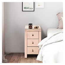 GUHUIHE Comodino con cassetto, Comodino Comodino in Vetro specchiato Moderno e Moderno 3 cassetti 30 x 30 x 60 cm Rosa per Camera da Letto