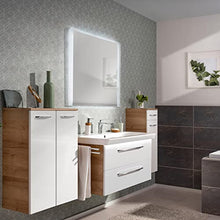 FACKELMANN Set di mobili da bagno 5 pezzi, modello Milano Milano con mobiletto da 60 cm di larghezza, specchio da bagno e lavabo in ceramica