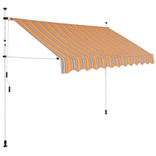 vidaXL Tenda da Sole Retrattile 300 cm da Balcone Strisce Blu/Giallo Parasole