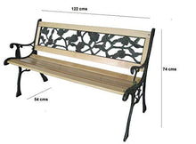 Panca da giardino in legno a 3 posti, con gambe in ghisa