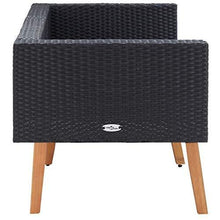 vidaXL Divano da Giardino a 2 Posti con Cuscini Sofà Dormeuse Chaise Longue Poltrona Divanetto Canapè Arredo Salotto Esterno in Polyrattan Nero - Arredi Casa