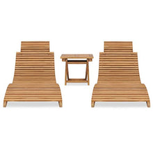 FAMIROSA Set Salotto da Giardino 3 pz Pieghevole in Massello di Teak