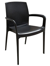 Grand Soleil Sedia con Braccioli Impilabile in Polipropilene Antracite Boheme S6618N, Nero, 56 x 46 x 84 cm