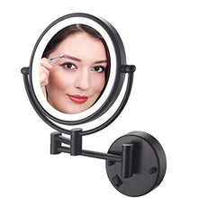 WZDD Specchio per Trucco da Parete, Specchio Ingranditore X10 con Luce LED, Specchio Cosmetico per Il Bagno, Specchio da Parete Rotondo