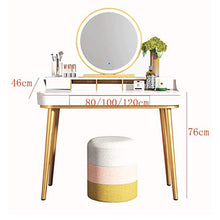 Wuxingqing Tavolo da toeletta Metallo e Legno Vanity Table Set for Camera 2-Tier toletta con cassetti, Specchio e ha attenuato Sgabello 5 Colori per Regalo Donna Ragazza Bambini