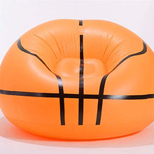 Wsaman Pallacanestro Calcio Poltrona Reclinabile, Relax Comoda Sedia Gonfiabile Pigro Divano con Materiale in PVC Ecologico per Adulti E Bambini,Arancia