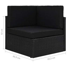 Divano-divano modulare in polyrattan nero