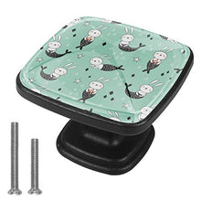 Bunny Mermaid Pomelli per Porta Set di 4 Pomelli per Mobili Manopole per Cassetti Cucina Armadio Vetro