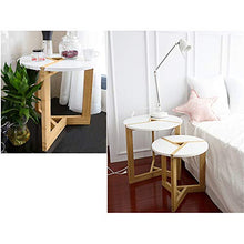 Wisfor Moderno Tavolino Bianco, Tavolino Rotondo da caffè Elegante Chic in Legno, per Soggiorno Balcone Camera da Letto Hotel, 40 x 41 cm