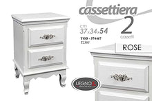 Giardicasa Comò Comodino Incanto H54x37x34 CASSETTIERA Moderno Bianco Rose Shabby Chic PROVENZALE Tod 574467