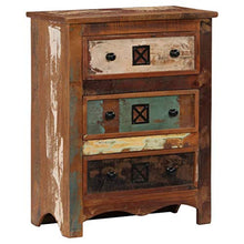 SKM Cassettiera 60x30x75 cm in Legno Massello di Recupero