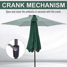 Outsunny Ombrellone da Giardino Inclinabile Spiaggia Alluminio e Poliestere Φ2.7×2.35m Verde Scuro