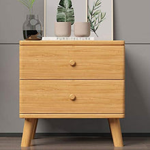 WALNUTA Comodino in Legno massello Armadio Camera da Letto dal Design Semplice e Moderno, Comodino Doppio cassetto
