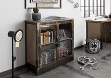 MASSIVMOEBEL24.DE Heavy Industry #247 Credenza in Legno di Mango e Ferro - Laccato Marrone - 90x40x90