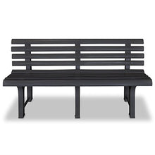 Xingshuoonline - Panca da giardino in plastica resistente, colore grigio antracite, 145 x 49 x 74 cm