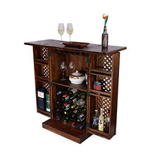 Fab Furnish Sheesham - Mobile da bar compatto per vino e liquori, colore: marrone
